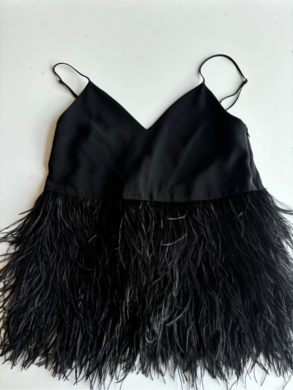 Elizabeth and James Black Satin Spaghetti Strap Cami